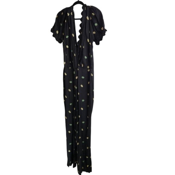 Azulu Chic Black Jumpsuit with Colorful Dots Size XL - Picture 2 of 13